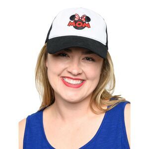 New Disney Women's Minnie Mouse Hat Mom Baseball Cap Black White Red